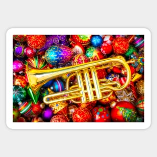 Brass Christmas Trumpet Sticker